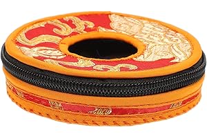 SHOWERORO Tingsha Cymbals Bell Sleeve Set with Protective Case for Tibetan Bells and Meditation Chimes Compact 3.93 Inch Bell Cover for Hand Percussion Instruments
