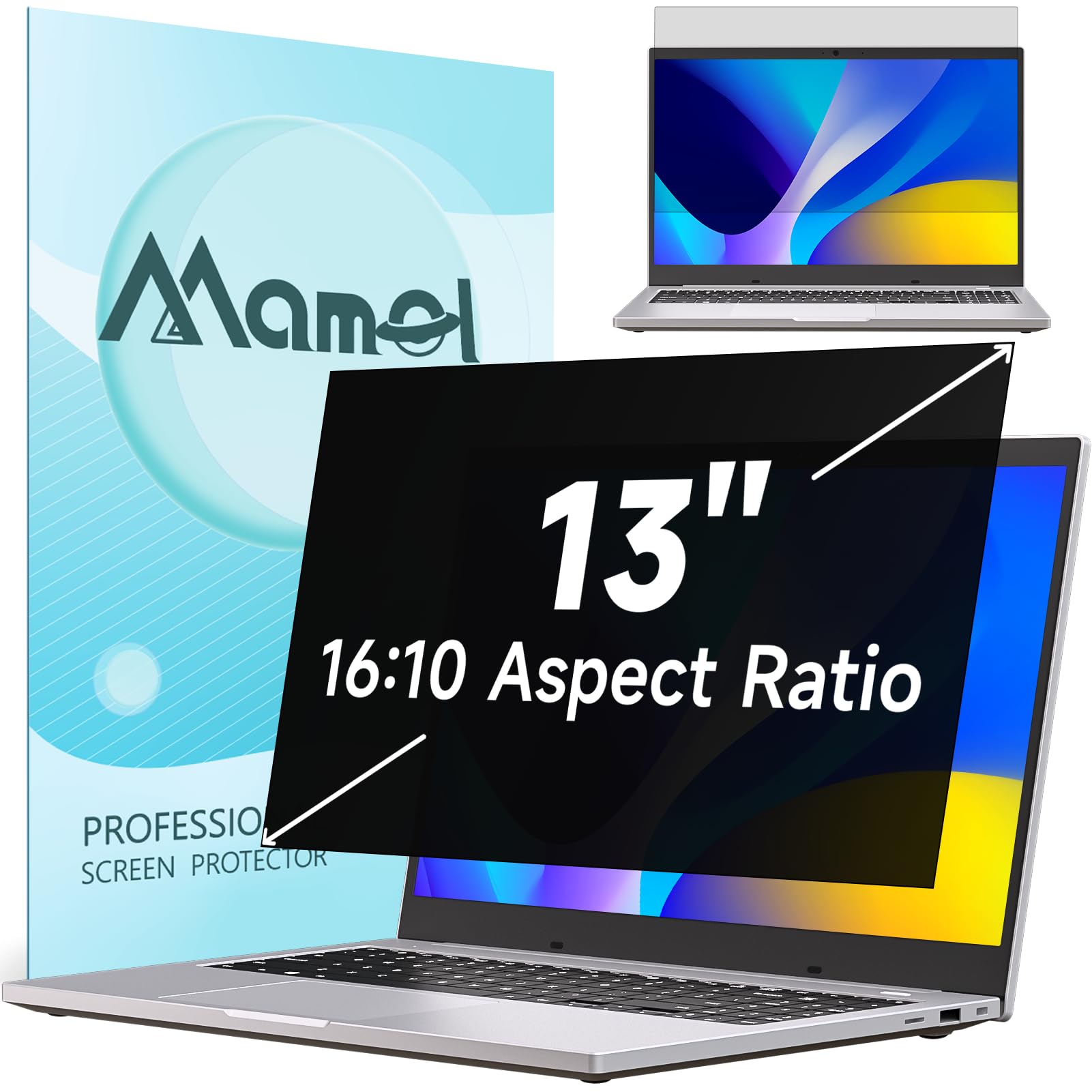 Photo 1 of Nano Laptop Privacy Screen 13.3 Inch 16:10, No Glue Computer Monitor Privacy Shield, Matte Anti Glare Blue Light Filter Compatible with Lenovo Hp Dell Acer Asus Thinkpad Envy Xps