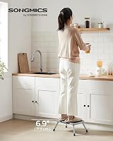 SONGMICS Single Step Folding Ladder GSL001G01 Dove Grey 150 kg view 2