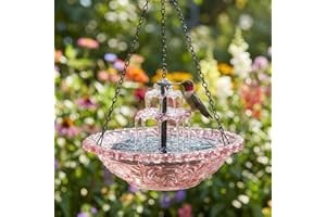 2026 New Solar Cascade Hanging Bird Bath Fountain, Weatherproof Easy to Maintain, Hanging Bird Bath with Solar Pump for Outdo