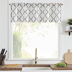jinchan Linen Valance Curtain for Windows 16 Inch