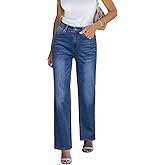 luvamia High Waisted Jeans for Women Trendy Baggy Straight Leg Stretchy Denim Jeans Work Trousers Pants 90s Loose Fit