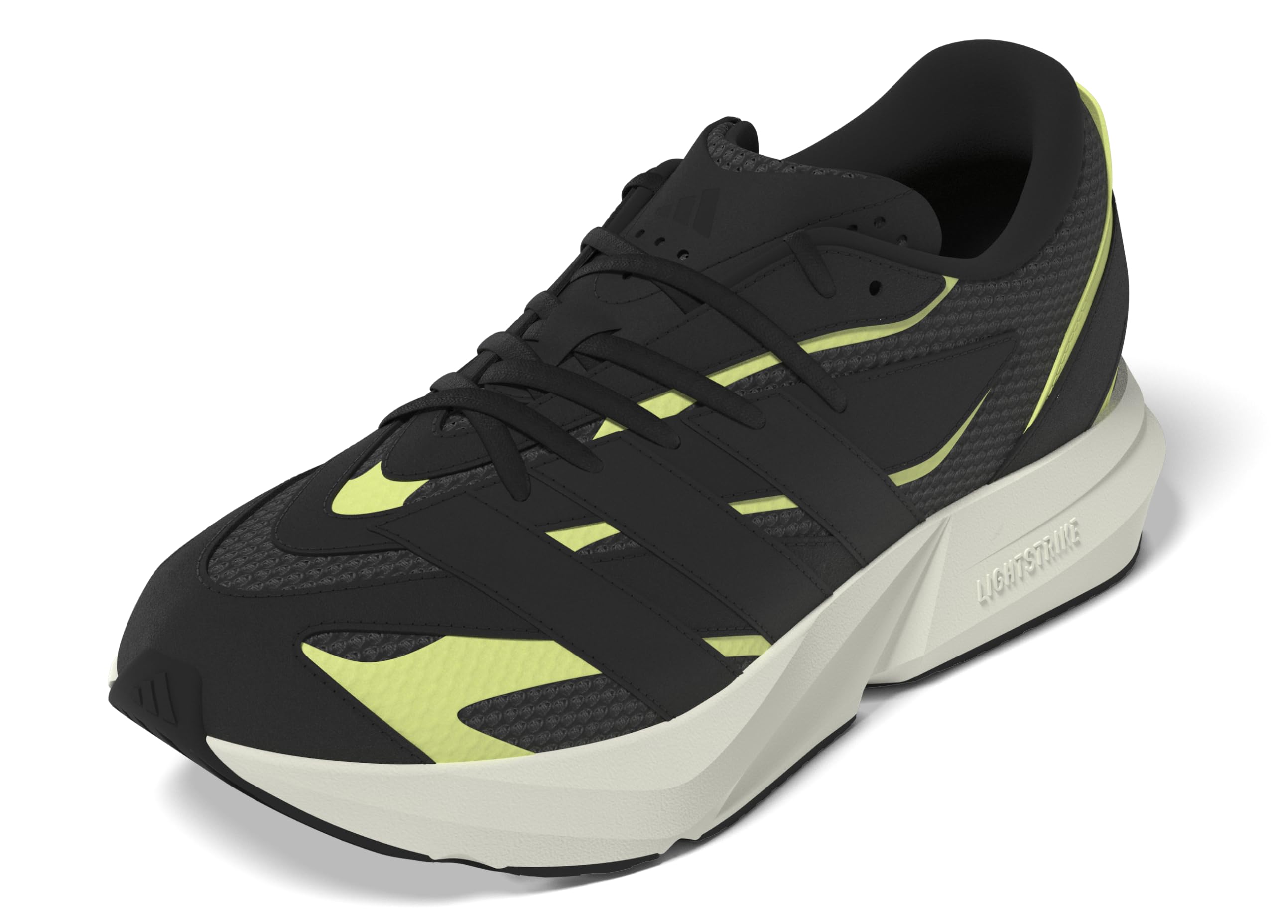 Adidas Mens Lightstride Sportswear, Black/Black/Yellow, 8.5