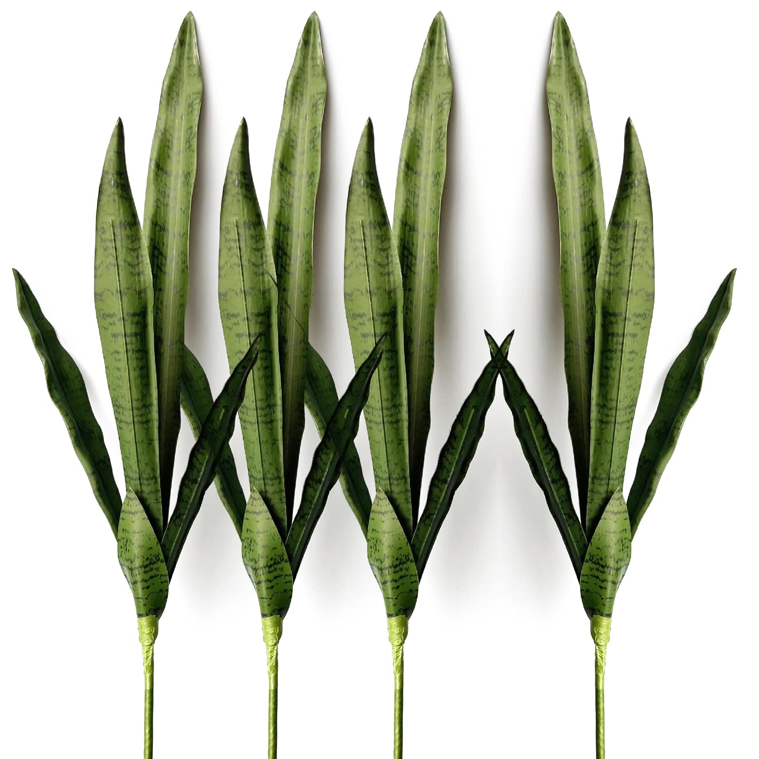 Photo 1 of Ollain 4 PCS Artificial Sansevieria Plants 30 Inch Tall Fake Snake Faux Plant for Indoor and Outdoor Home Garden Office Store Decoration (Dark Green)