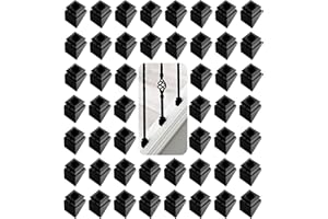 Sidasu 50-Pack Square Iron Baluster Slant Shoes Set with Screws - Fits 1/2 Inch Staircase Balusters, Perfect for Wrought Iron Spindles in Staircase Remodeling Projects