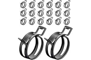 Wevdn 20PCS 1/2" ID Spring Band Type Clamps, 12mm Manganese Steel Fuel Line Pipe Spring Hose Clip, Low Pressure Air Clip Vacuum Hose Water Pipe Silicone Tube Clamps Fasteners