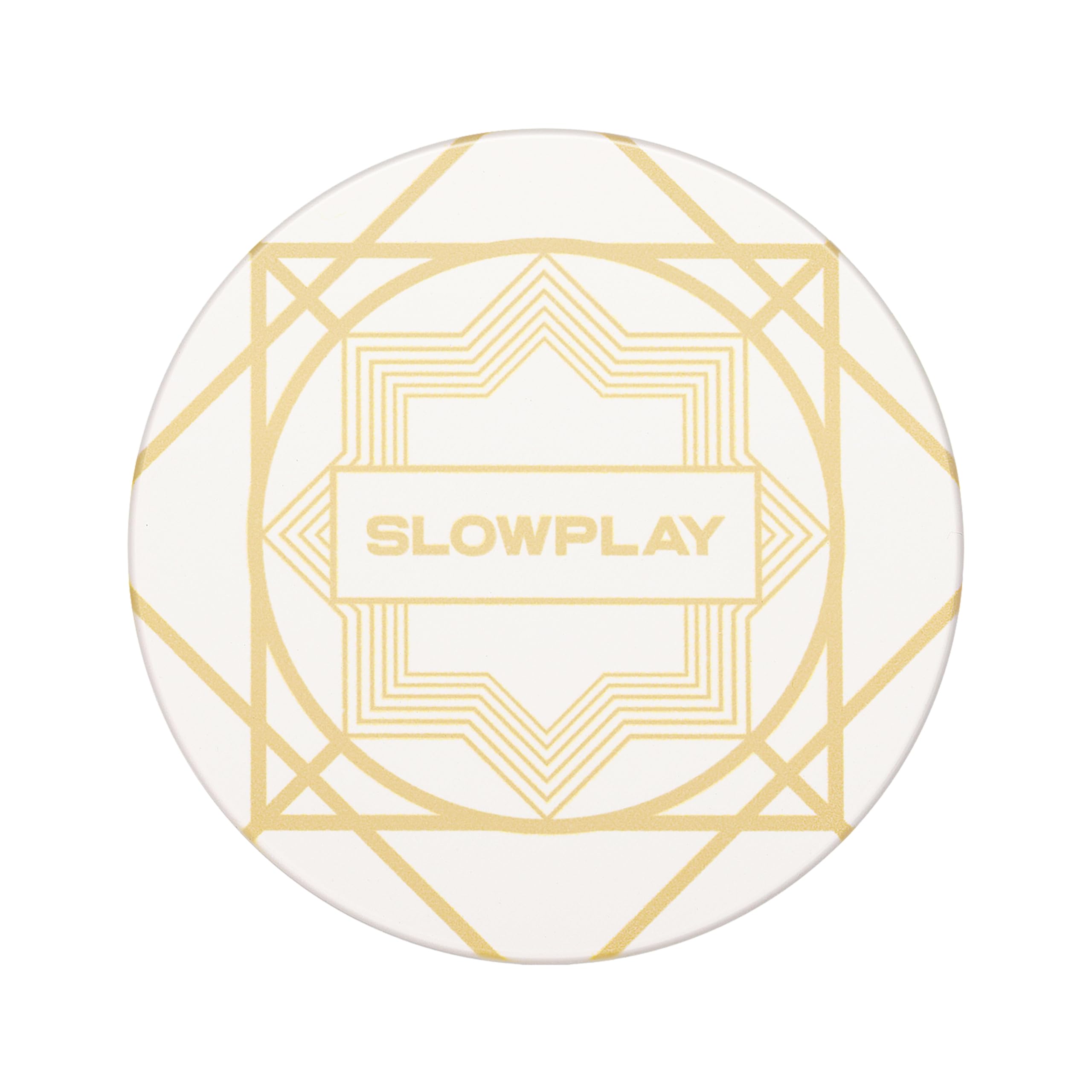 SLOWPLAY Nash Ceramic Poker Chips in Bulk, Casino Grade Ceramic 10-Gram Poker Chip for Texas Hold'em, 39mm Professional Chips Pack of 50 (White)