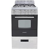 Avanti Gas Range Oven, Compact Freestanding Design, 4 Sealed Burners with Electronic Ignition, 2.1 Cu.Ft. Capacity Features S