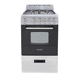 Avanti Gas Range Oven, Compact Freestanding Design, 4 Sealed Burners with Electronic Ignition, 2.1 Cu.Ft. Capacity Features Storage Drawer Broiler and Accessories, 20-Inch, Black