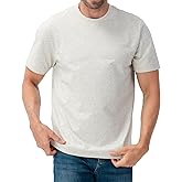 DAVID ARCHY Men's Heavyweight T-Shirt 260g Cotton Sorona Moisture-Wicking Shirts Stretch Side Slit Tees for Men 1-Pack