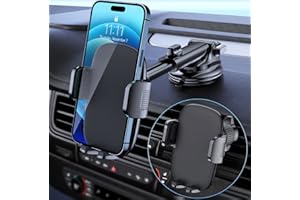 Qifutan Car Phone Holder Mount Phone Mount for Car Windshield Dashboard Air Vent Universal Hands Free Automobile Cell Phone Holder Fit for iPhone Smartphone Carbon Fiber