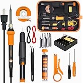 TOWOT Soldering Iron Kit, Electronic Soldering Iron 60W Adjustable Temperature, Desoldering Pump, Tin Wire