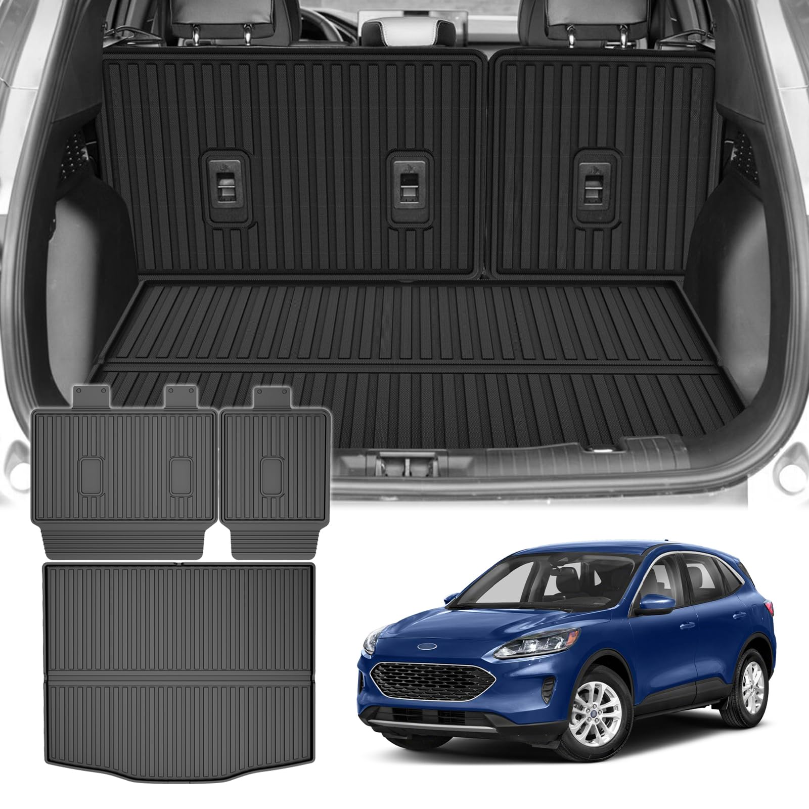 Photo 1 of AOMSAZTO Cargo Liner & Backrest Mat for Ford Escape 2020-2025, Custom Fit Trunk Mat Seat Back Cover - All Weather Trunk Liner Car Accessories Interior Protection Rear Cargo Mat