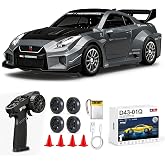 ARRIS 1/43 GTR35 RC Drift Car 4WD with Gyro Full Proportional RTR | Alloy Body, 20KM/H Speed, Extra Drift Tires, Silent Bearings, Type-C Charging