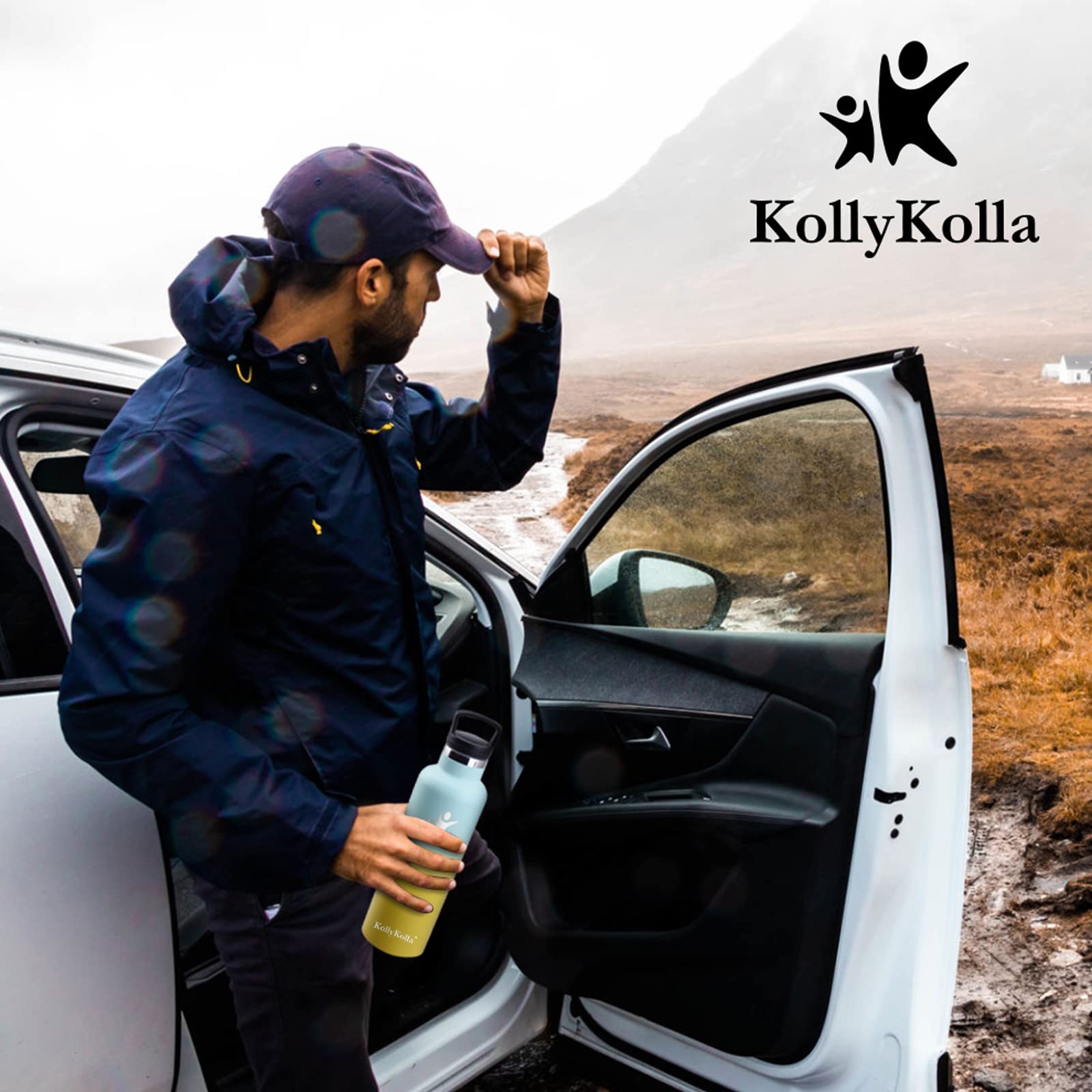 KollyKolla Trinkflasche Edelstahl 1L, Vakuum Thermosflasche, Wasserflasche mit Strohhalm, Auslaufsicher, BPA-Frei Trinkflasche Kohlensäure Geeignet für Erwachsene, Uni, Gym, Sport, Fahrrad, Camping 9