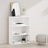 Furinno PASIR 3-Tier Book Shelf Storage Bookcase White 23.7"W x 31.5"H Particle view 2