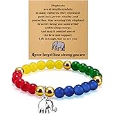 Inspirational Elephant Bracelets for Women Friendship Gifts for Women Animal Lovers Jewelry Get Well Soon Gifts for Woman Encouragement Bracelet for Friend Sister Coworker Christmas Graduation Gift