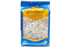 Shahzada White Classic Rice 10 lbs - Great for Daily Use, Aged, Aromatic, Flavorful & Slender, Non GMO, Quick Cooking, Everyday Rice - Zip-Lock Bag