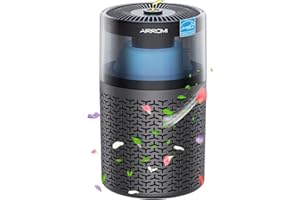 AIRROMI Pet Air Purifier for Home & Bedroom, HEPA Activated Carbon Filter, Removes Pet Dander & Odor, Allergies, Smoke, Hair, Night Light, Fragrance Sponge, Up to 658 ft², A2002 Grey