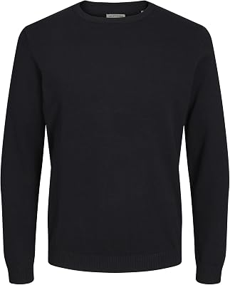 Jjebasic Knit Crew Neck Noos Felpa, Nero (Navy Blazer), M Uomo