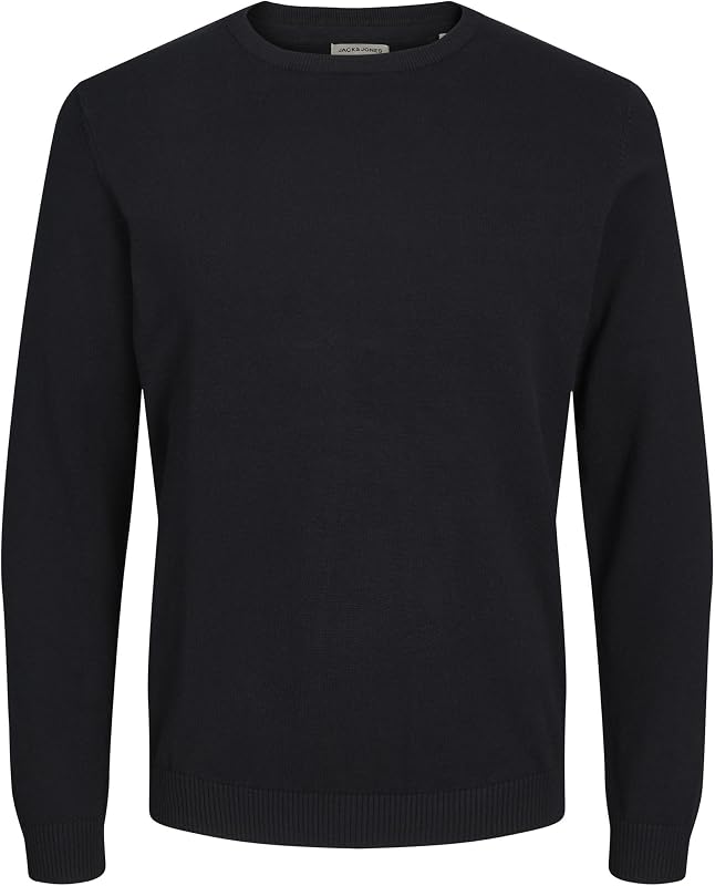 Jjebasic Knit Crew Neck Noos Felpa, Nero (Navy Blazer), M Uomo