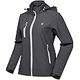 Little Donkey Andy Women’s Softshell Jacket, Ski Snowboarding Jacket with Removable Hood, Fleece Lined