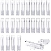 SevenFish 24pcs Empty Lip Balm Tubes, 5.5ml Transparent Lipstick Tubes Plastic Lip Balm Containers Tubes with Cap for DIY Lip
