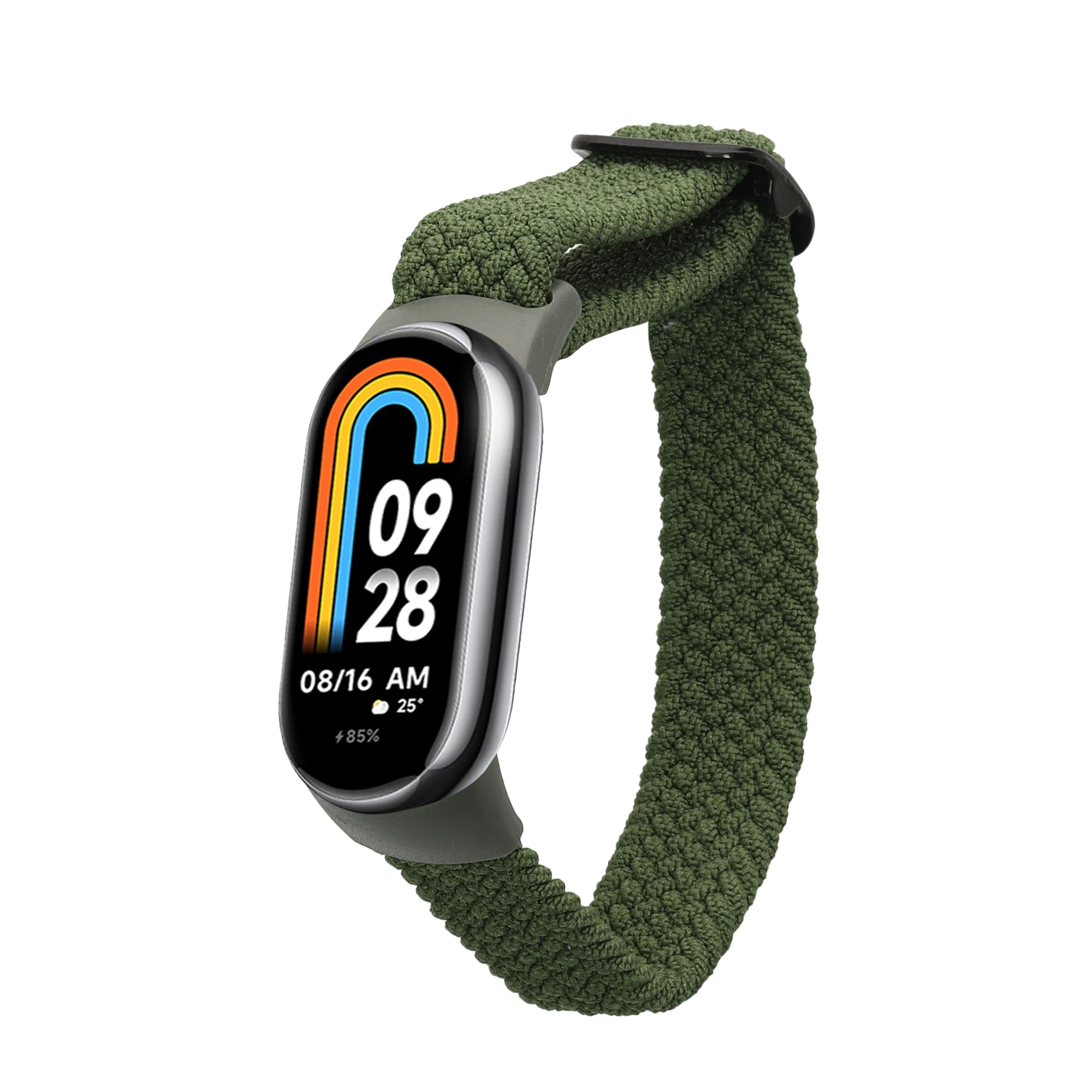 kwmobile Nylon Band Compatible with Xiaomi Mi Band 10 / Mi Band 9/8 - Band Replacement Strap for Fitness Tracker - Dark Green