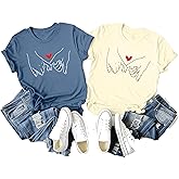 Couple Matching Shirt His Queen Her King Print T-Shirts Honeymoon Graphic Tees Short Sleeve Valentine's Day Gift Tops