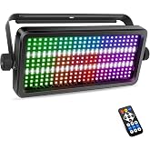 LaluceNatz 150W Stage Strobe Light by Remote DMX Control | 24RGB+16White Zones Chase, Sound Activated Control, Power Linking, Fanless for Party Band Live Show Wedding Halloween Events