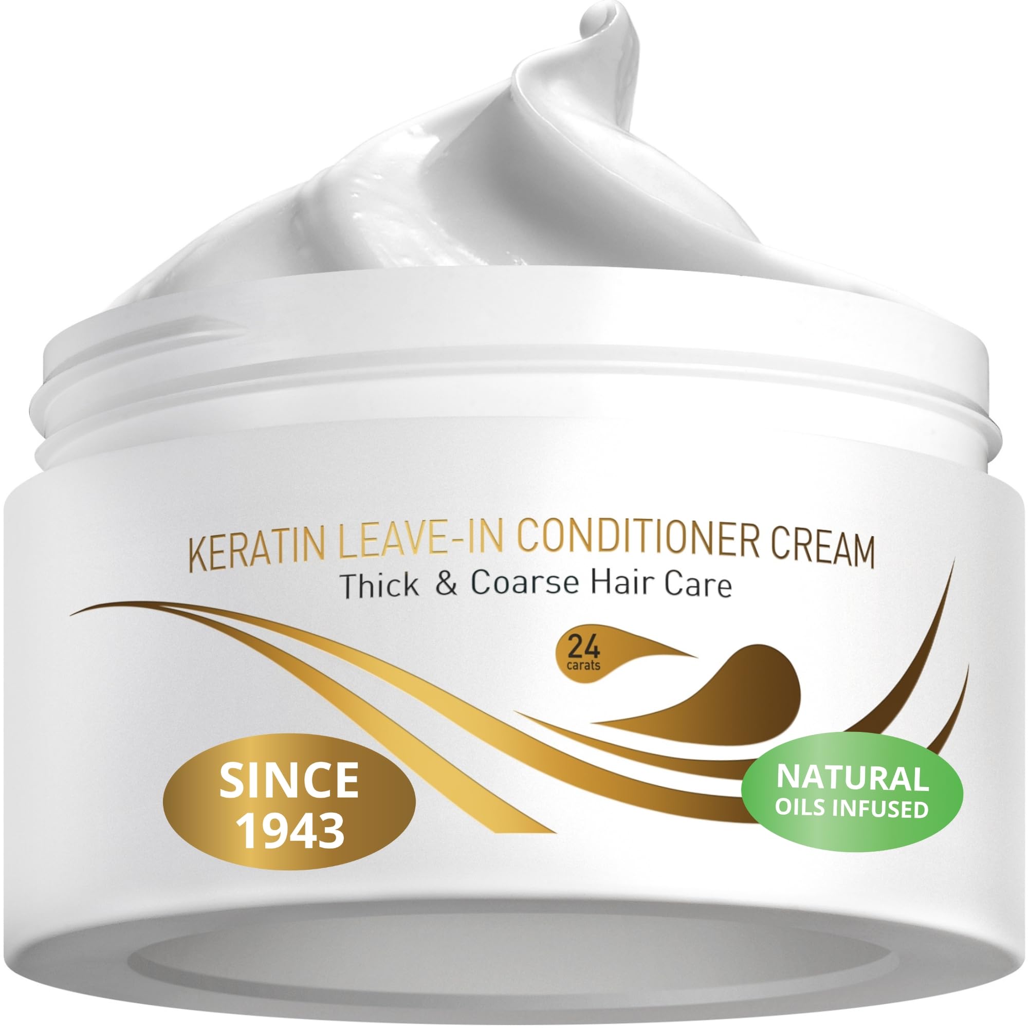 VITAMINS Hair Cosmetics Keratin Leave in Conditioner for Damaged Hair - Intense Hair Moisturiser Cream for Thick, Coarse Locks – Sulfate Free, Hydrating, Detangling & Anti Frizz - 250 ML