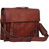 18 Inch Leather Laptop Briefcase for Men &amp; Women Messenger Bag Single Pocket