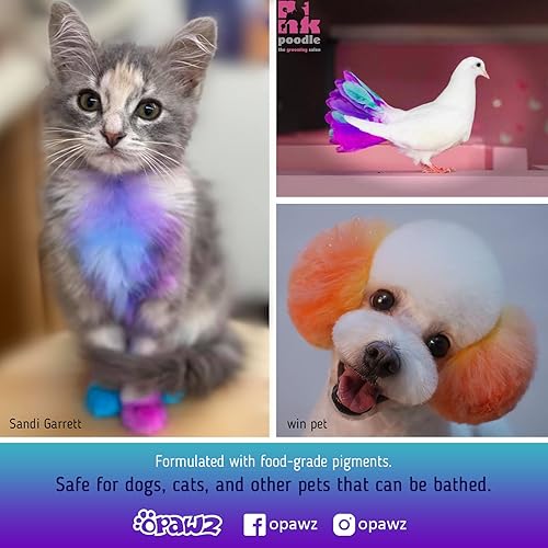 OPAWZ Semi-Permanent Dog Hair Dye, Food-Grade Pigment Dog Dye, Non