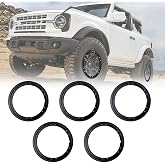 Intavron Black Aluminum Beadlock Wheel Rings for 2021-2026 Ford Bronco | Trim Rings Kit Compatible with Bronco Sasquatch &amp; Badlands Full-Size Bronco Accessories (5 Pack)