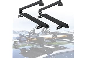 HIKULA Ski& Snowboard Roof Racks, Ski Roof Racks with Anti-Theft Lock Racks Carrier for Snowboards Universal Ski Top Holder Fits for Square/Aero/Oval Cross Bars, Sliver, Large