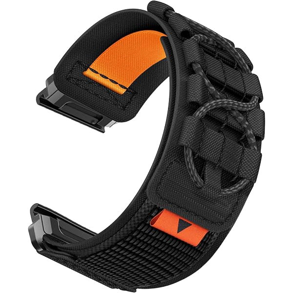 Niboow QuickFit Bracelet Nylon 22mm pour Garmin Fenix 8/7/6/5, Epix 2 Pro 47mm - Compatible avec Fenix E, Pro Solar, Plus, GPS - Noir