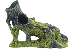 BESIMPLE Aquarium Artificial Tree Hole Resin Aquarium Ornament, Resin Tree Stump Branch for Reptile Habitat Decoration, Tree Trunk Fish Tank Decoration Aquarium Hideaway Rock Cave House Hide Hut