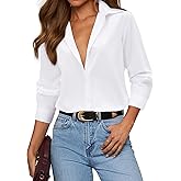 siliteelon Button Down Shirts for Women Dress Shirt Cotton Long Sleeve Collared Shirt Business Work Office Blouse Top