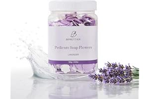 BPrettier Pedicure Soap Flowers Foot Soak Petals Sheet for Softens Dead Skin Moisturizing Relaxing Spa Feet Birthday Pedi Nail Party (Lavender)