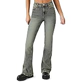 Forever 21 Womens Stone Wash High-Rise Flare Jeans