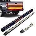 Nilight Truck Tailgate Light Strip 60" Aluminum Frame Triple Row 1200 LED Strip with Red Running Brake Lights White Reverse Light Amber Sequential Turn Signals Strobe Lights，2 Years Warranty