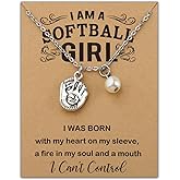 MAOFAED Simple Softball Necklace For Her Gift For Softball Teammate Sports Lover Gift