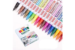 ZEYAR Oil-Based Paint Markers, Expert of Rock Painting, Extra Fine Point, 18 Colors, AP Certified. Works on Rock, Wood, Glass, Metal, Ceramic and more