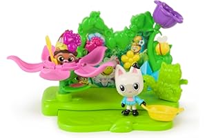Gabby's Dollhouse: The Movie, Garden Story Set, Pandy Paws & Kitty Gnome Figures and 9 Dollhouse Accessories, Kids Toys for G