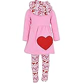 Unique Baby Girls Kids Toddler 3pc Outfit Set Long Sleeve Stretch Tunic Top Leggings and Scarf