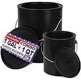 1 Quart & 1 Gallon Plastic Paint Buckets (2 Pack Combo) Triple-Lock Airtight Seal to Minimizing Skimming, Rust, Odor & Chemical Resistant- (1x 32 Fl Oz & 1x 128 FLoz) Plastic Paint Can + Snap On Lid