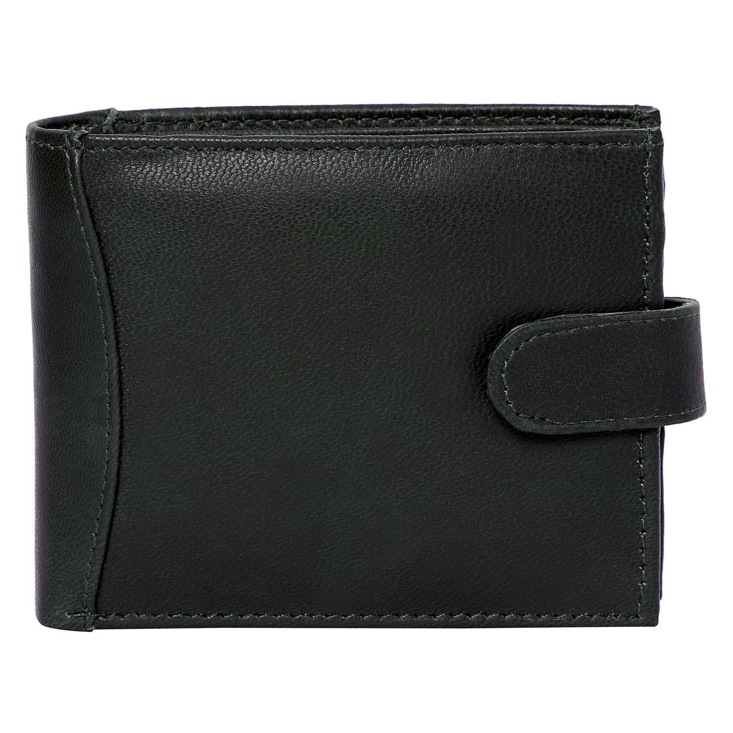 RAS WALLETS Mens RFID Blocking Safe Wallet | Soft Leather Tri Fold Wallet | Card Slots Id Window and Coin Pocket #340 (Black) — image 1