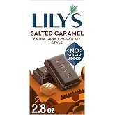 LILY'S Salted Caramel Extra Dark Chocolate Style No Sugar Added, Sweets Bar, 2.8 oz