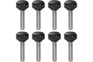 uxcell 8pcs Knurled Clamping Knobs M6 x 30mm Metric 304 Stainless Steel Male Thread Thumb Screw on Type 18mm Plastic Round He