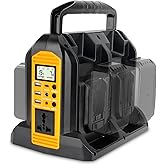 350W Power Inverter for Dewalt 20V 60V Li-ion Battery, 4-Port 20V to 120V Pure Sine Wave Inverter with LED Light, 3 USB-A Port, 1 USB-C Port, 1 DC Port, Power Station for Outdoor Camping (Tool Only)